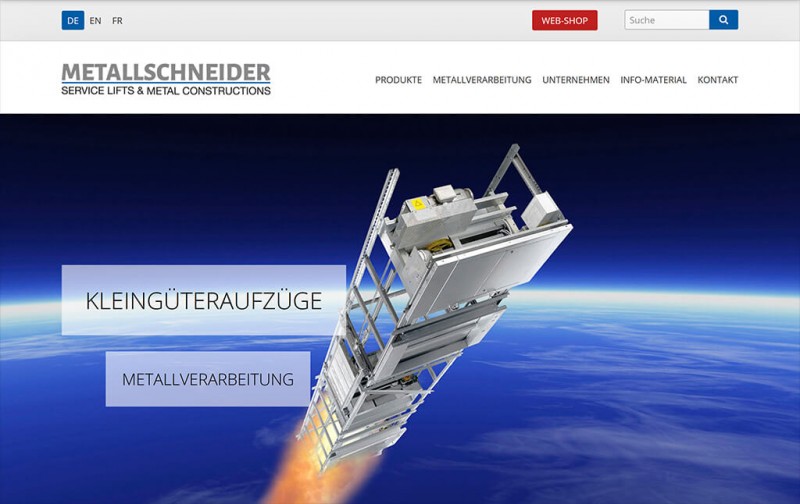 Referenz Responsive Webdesign, Metallschneider Gmbh, Darstellung auf einem PC