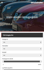 Responsive Webdesign Referenz, Autohaus Sprungmann, Darstellung auf einem iPhone
